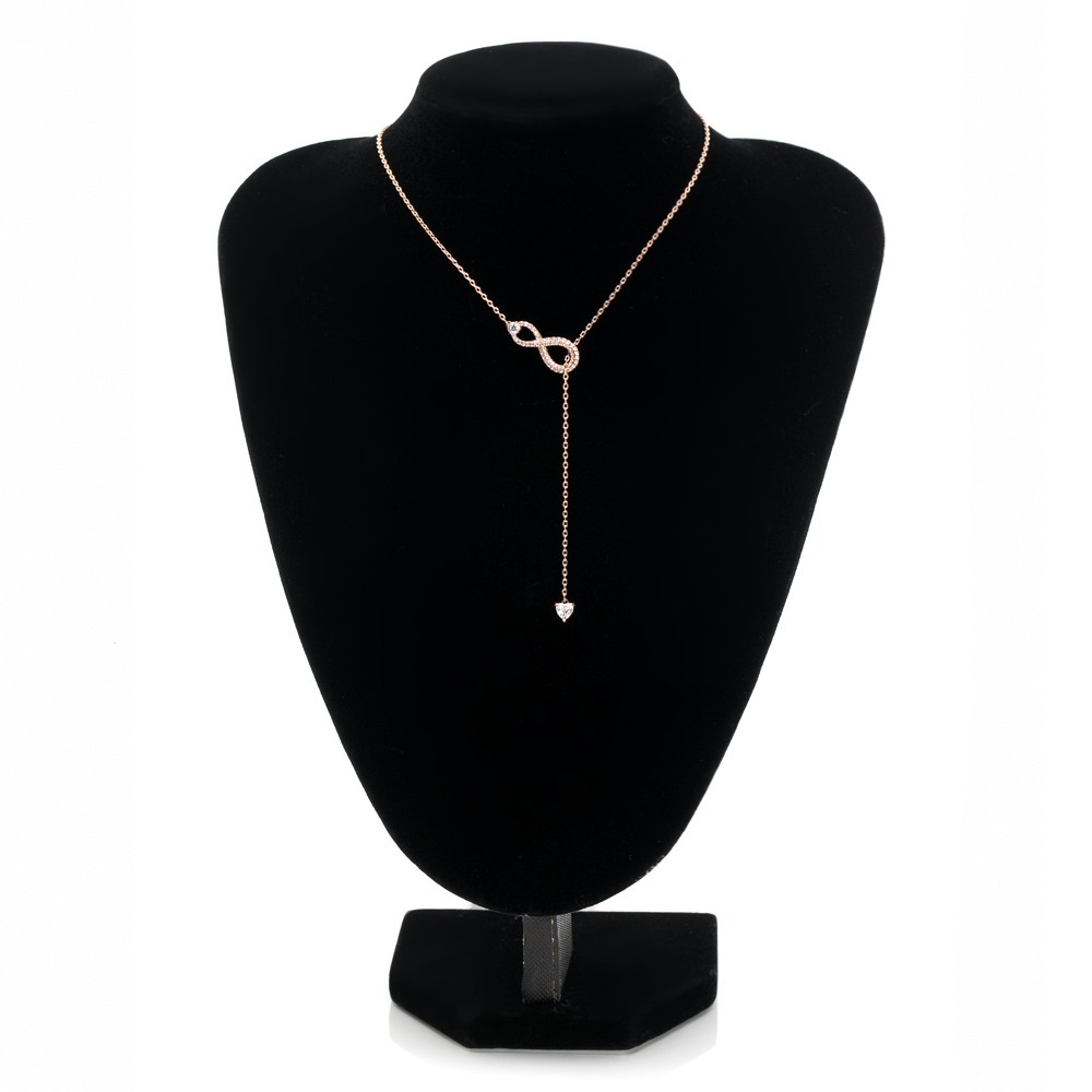 【SWAROVSKI施華洛世奇】Infinity 無限造型Y形長項鏈 (白色, 鍍玫瑰金色調)  __DVSHOP 保證-細節圖3