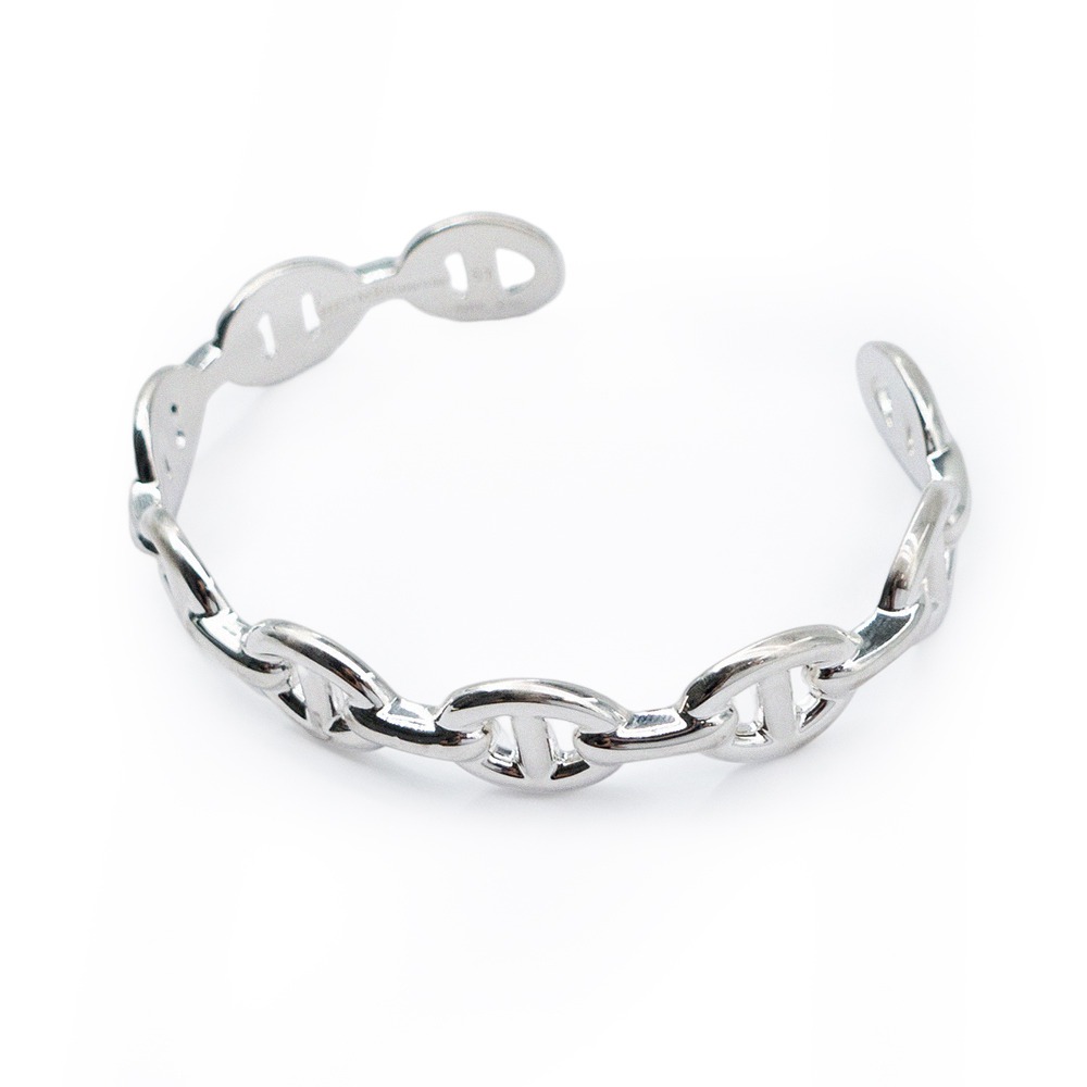 【HERMES 愛馬仕】 HERMES 豬鼻子純銀手環  __DVSHOP 保證正貨 台灣現貨不用等-細節圖3