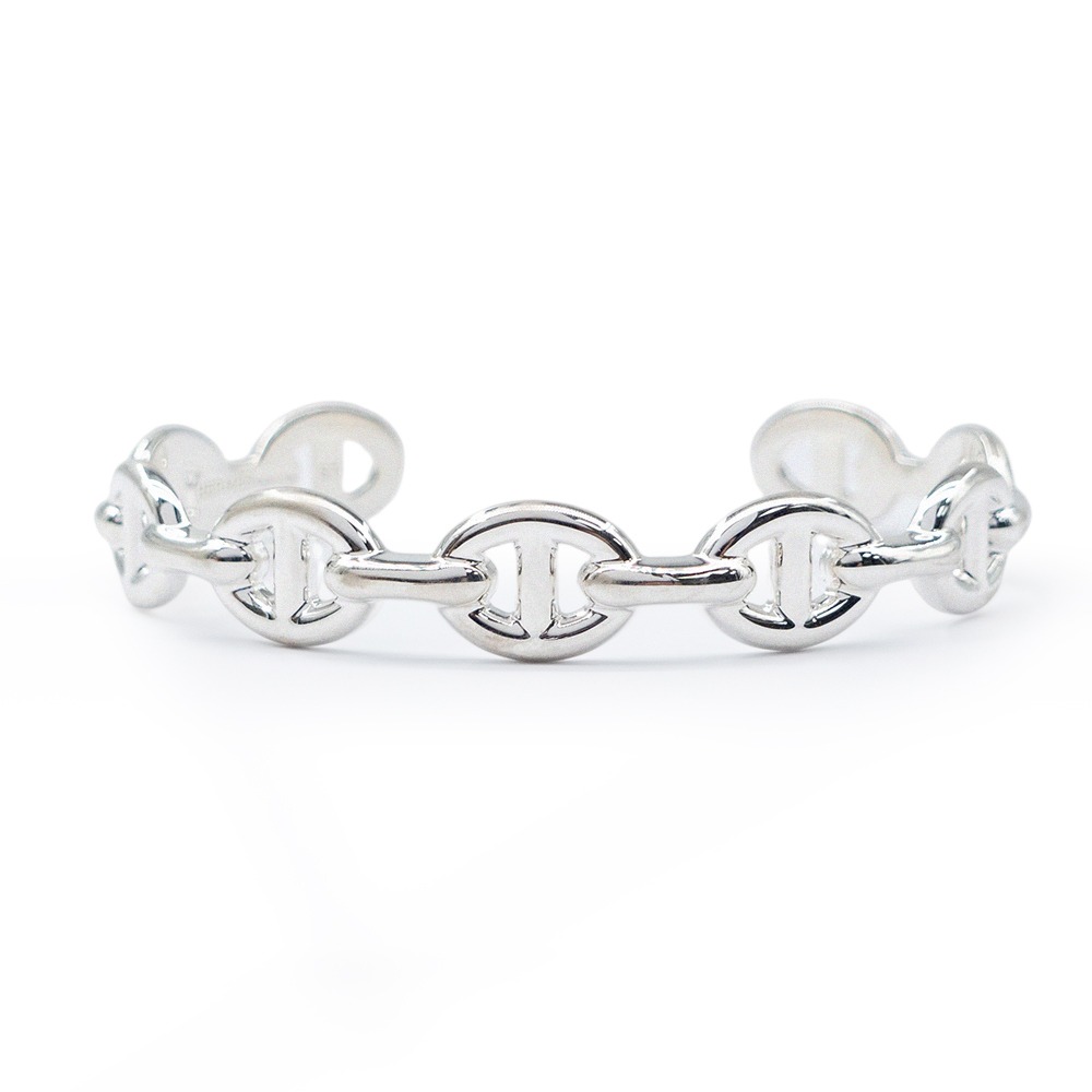 【HERMES 愛馬仕】 HERMES 豬鼻子純銀手環  __DVSHOP 保證正貨 台灣現貨不用等-細節圖4