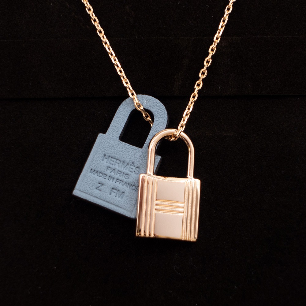 【HERMES 愛馬仕】HERMES 經典OKelly系列 鎖頭造型吊墜項鍊 __DVSHOP 保證正貨 台灣現貨不用等-細節圖2