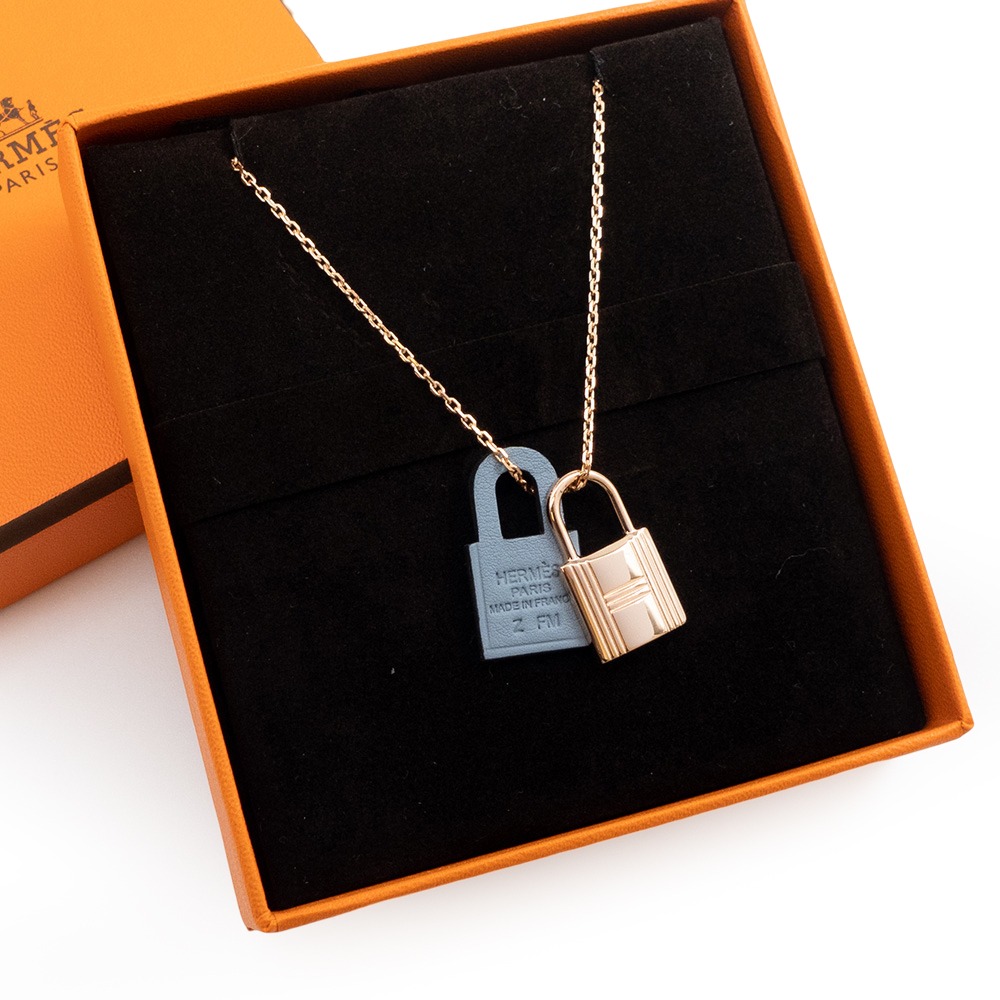 【HERMES 愛馬仕】HERMES 經典OKelly系列 鎖頭造型吊墜項鍊 __DVSHOP 保證正貨 台灣現貨不用等-細節圖4