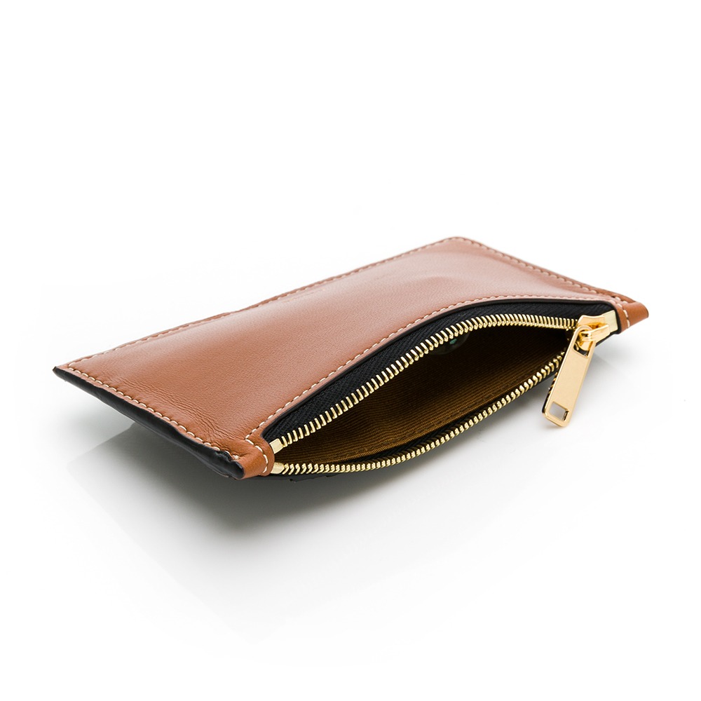 【CELINE 思琳】CELINE TRIOMPHE帆布及羊皮拉鍊卡片套(老花棕) __DVSHOP 保證正貨 台灣現貨-細節圖4