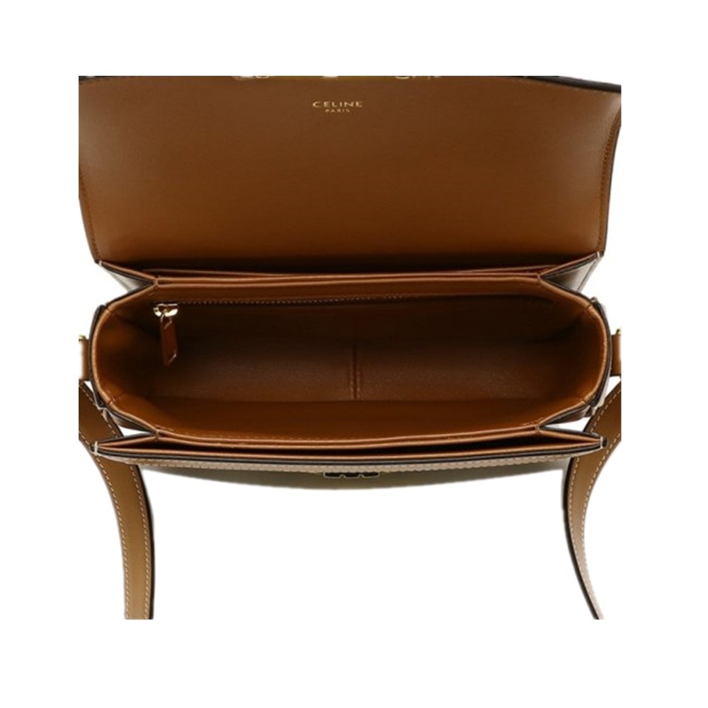 【CELINE 思琳】CELINE 老花牛仔帆布 棕皮革飾邊 斜背包 [綠] __DVSHOP 保證正貨 台灣現貨不用等-細節圖2