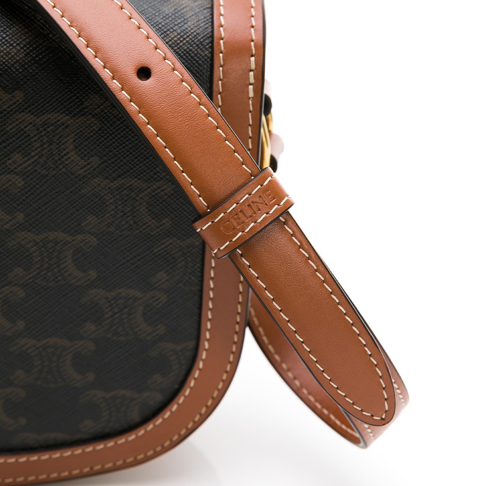 【CELINE 思琳】CELINE TEEN BESACE老花斜背包 (棕老花) __DVSHOP 保證正貨 台灣現貨不-細節圖6