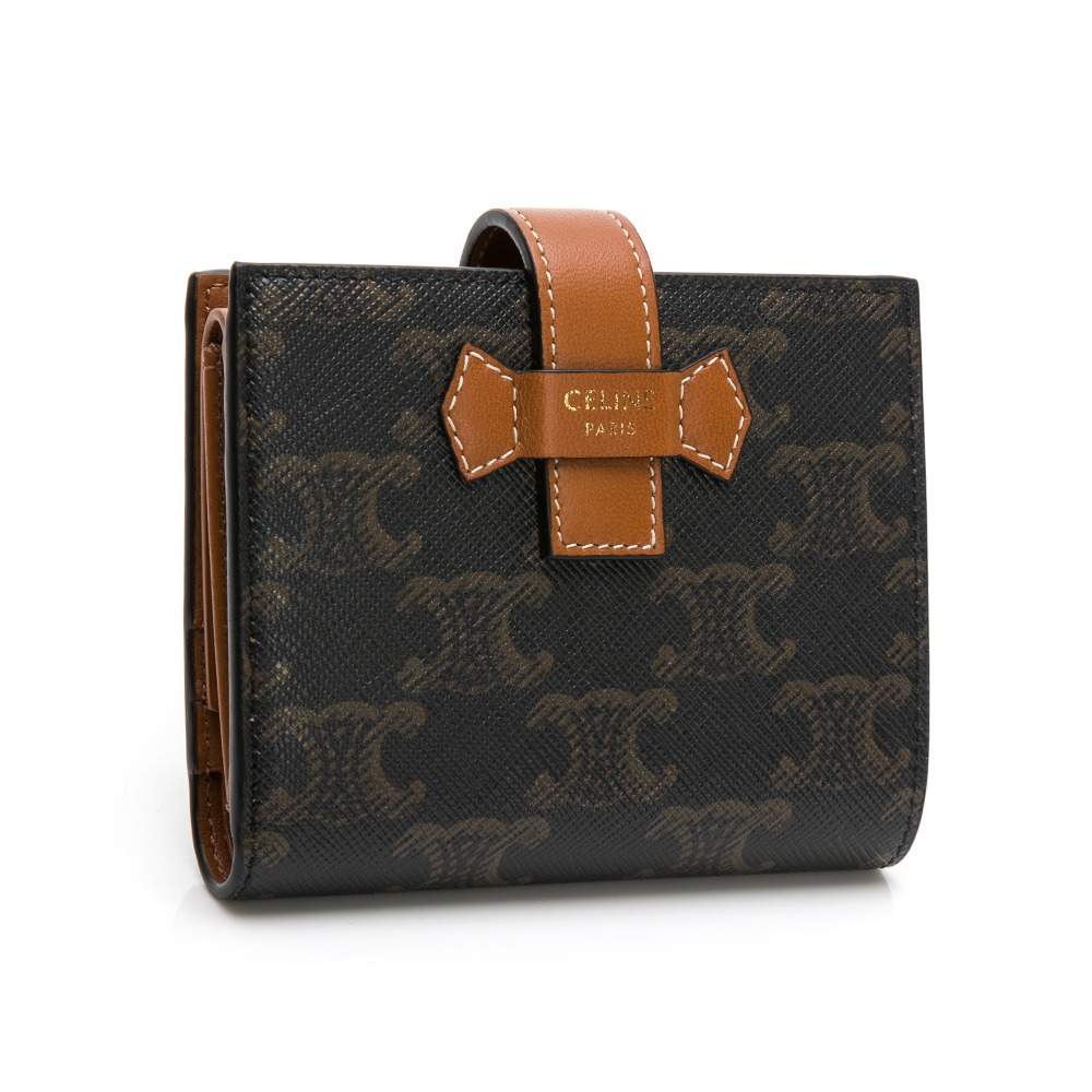 【CELINE 思琳】 CELINE TRIOMPHE 老花中線短夾 中夾-細節圖2