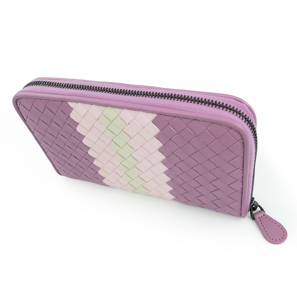 BOTTEGA VENETA  BV 經典撞色編織拉鍊長夾 __DVSHOP 保證正貨 台灣現貨不用等-細節圖2