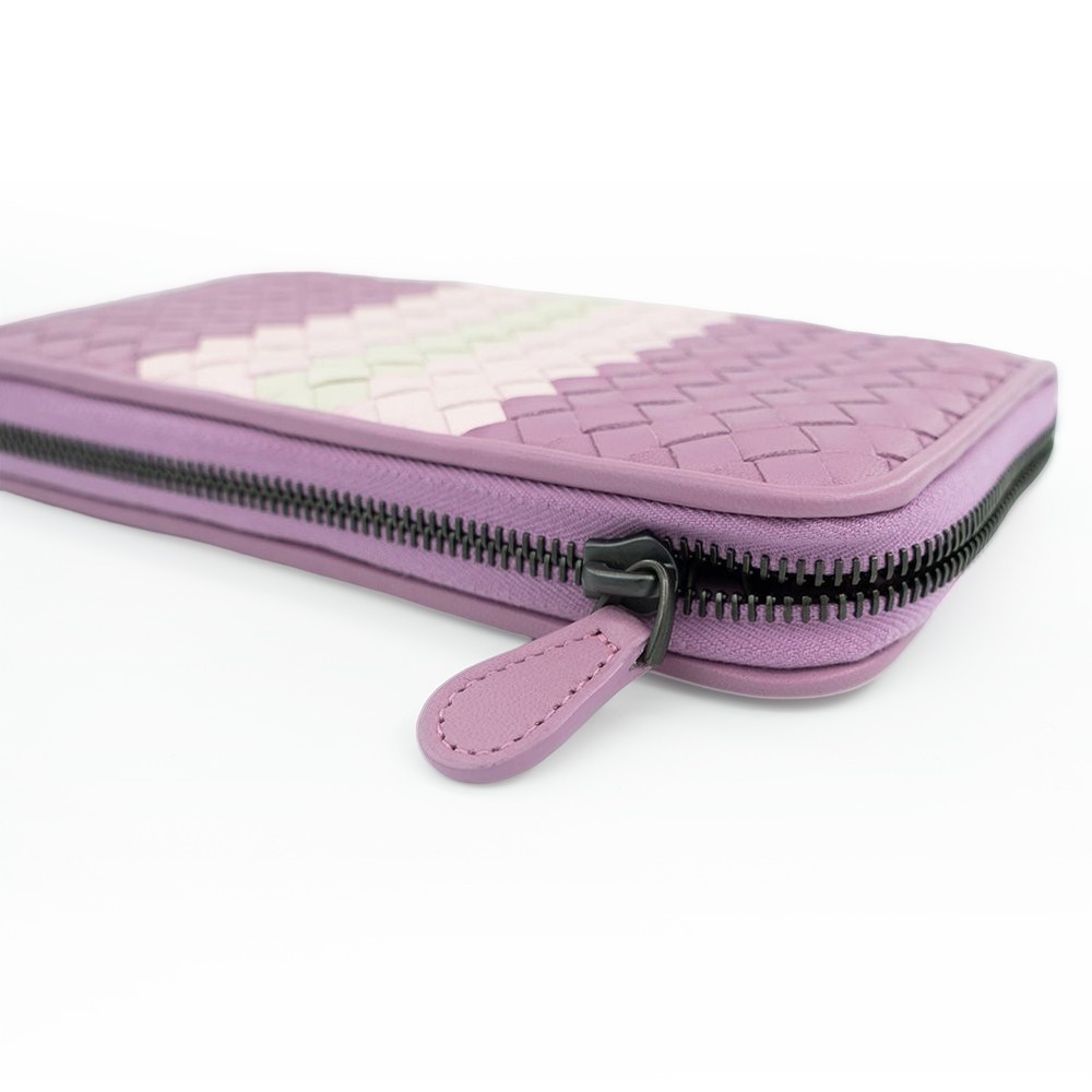 BOTTEGA VENETA  BV 經典撞色編織拉鍊長夾 __DVSHOP 保證正貨 台灣現貨不用等-細節圖3