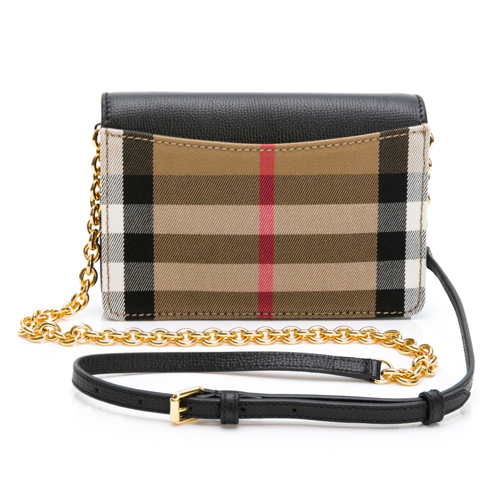 BURBERRY 巴寶莉 素面+格紋鍊帶吸釦式 小WOC__DVSHOP 保證正貨 台灣現貨不用等-細節圖3