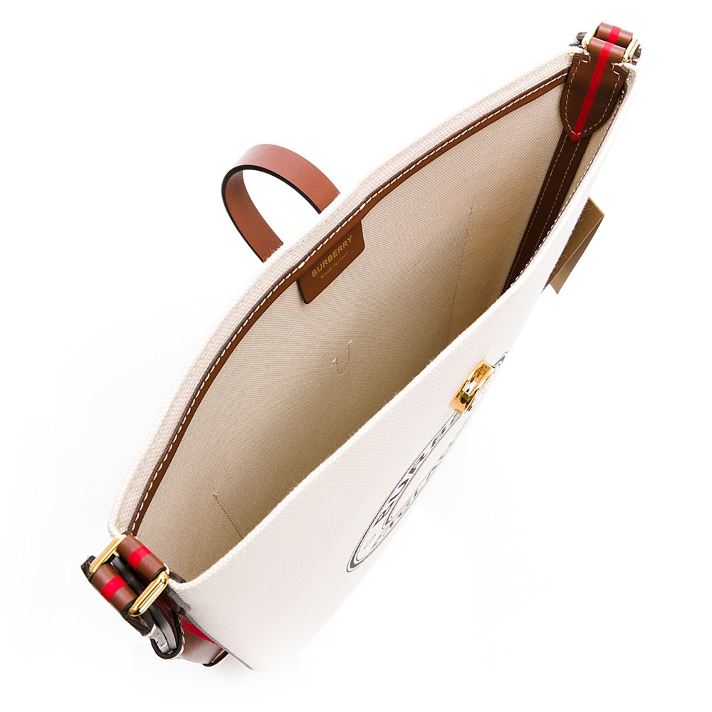 BURBERRY 巴寶莉  帆布圓圈logo 扁斜背包__DVSHOP 保證正貨 台灣現貨不用等-細節圖4