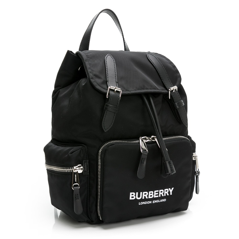 【BURBERRY 巴寶莉】 BURBERRY 尼龍翻釦束口厚背包 (黑)  __DVSHOP 保證正貨 台灣現貨不用等-細節圖2