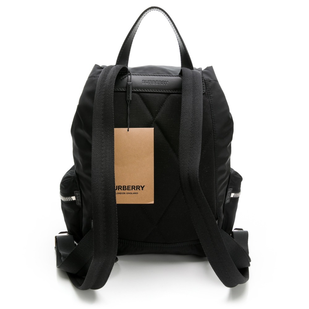 【BURBERRY 巴寶莉】 BURBERRY 尼龍翻釦束口厚背包 (黑)  __DVSHOP 保證正貨 台灣現貨不用等-細節圖3
