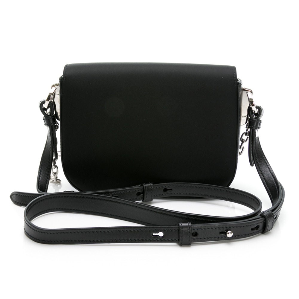 【PRADA 普拉達】 PRADA尼龍+皮革鍊帶 吸釦翻蓋斜背包 (黑)  __DVSHOP 保證正貨 台灣現貨不用等-細節圖3