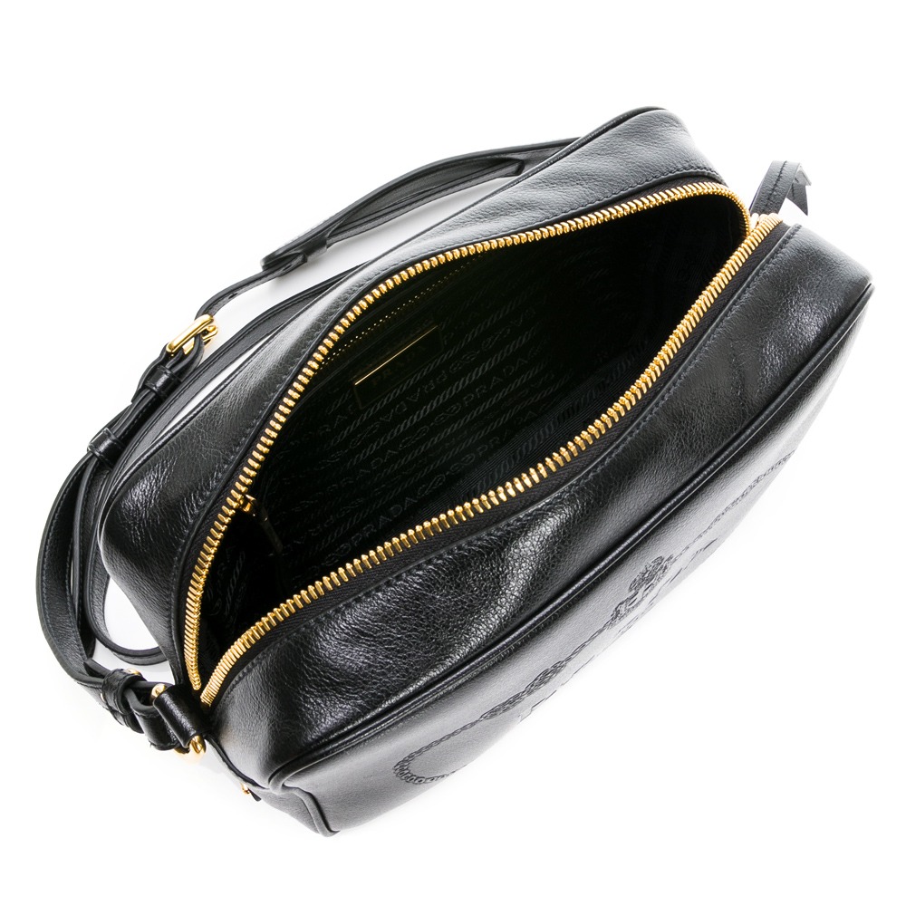【PRADA 普拉達】PRADA  壓紋字母方包 (黑)  __DVSHOP 保證正貨 台灣現貨不用等-細節圖4