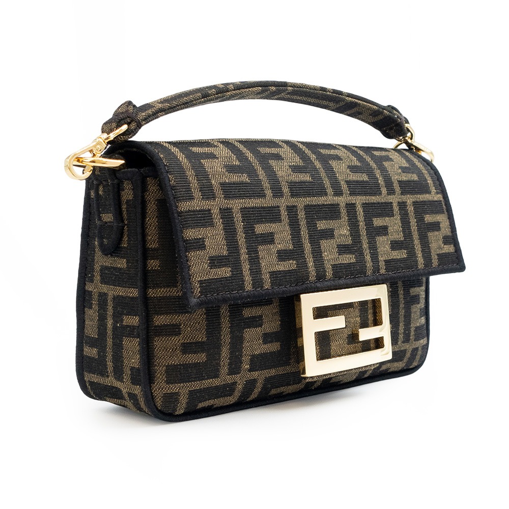 【FENDI 芬迪】 FENDI mini baguette 老花肩背手提法棍包 兩用包__DVSHOP 保證正貨 台灣-細節圖2