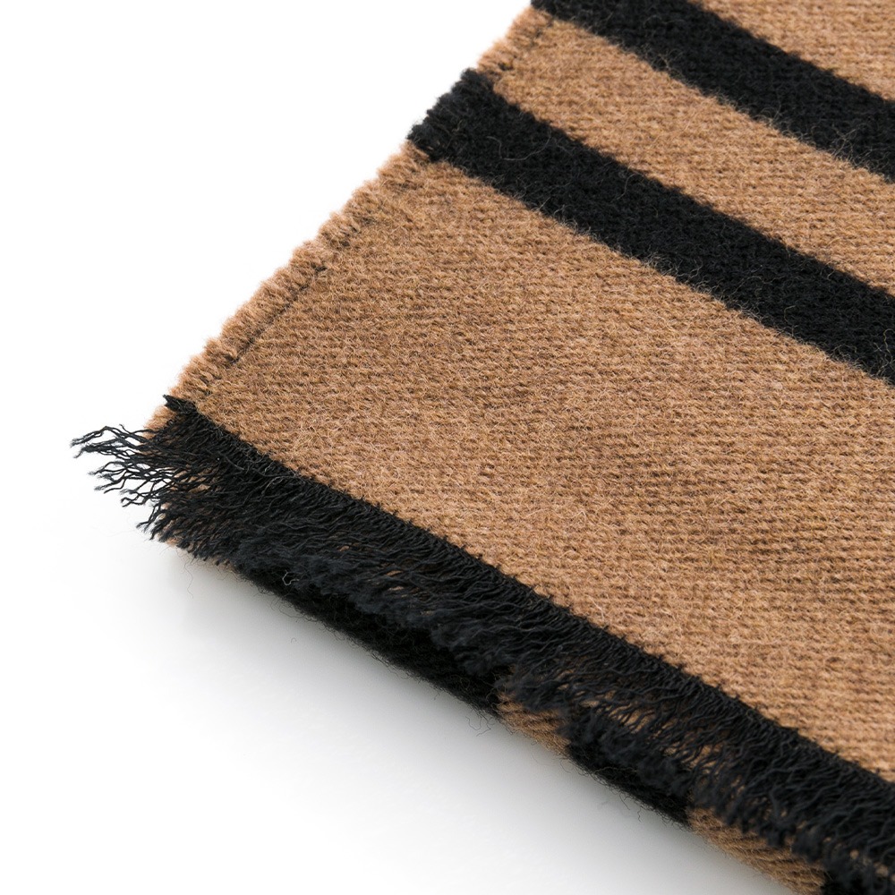 【FENDI 芬迪】 FENDI 拼色羊毛和真絲圍巾老花披肩/圍巾 (棕) __DVSHOP 保證正貨 台灣現貨不用等-細節圖6