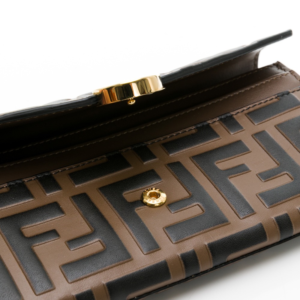 【FENDI 芬迪】 FENDI 老花翻釦長夾 (棕)  __DVSHOP 保證正貨 台灣現貨不用等-細節圖6