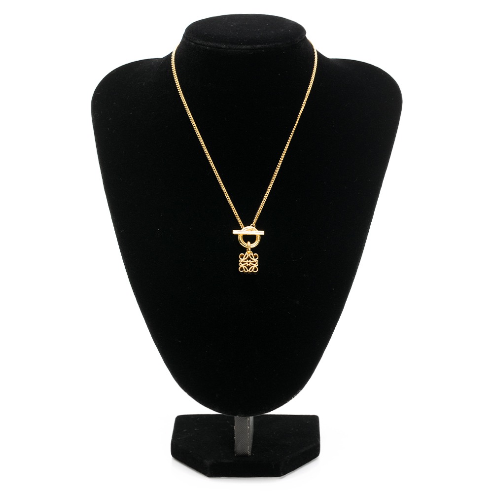 【LOEWE 羅威】 LOEWE 月餅LOGO項鍊 金  __DVSHOP 保證正貨 台灣現貨不用等-細節圖3