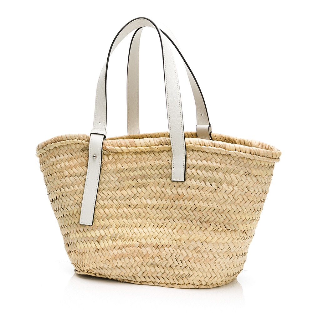 【LOEWE 羅威】 LOEWE 草編托特包 中 (白)  __DVSHOP 保證正貨 台灣現貨不用等-細節圖3