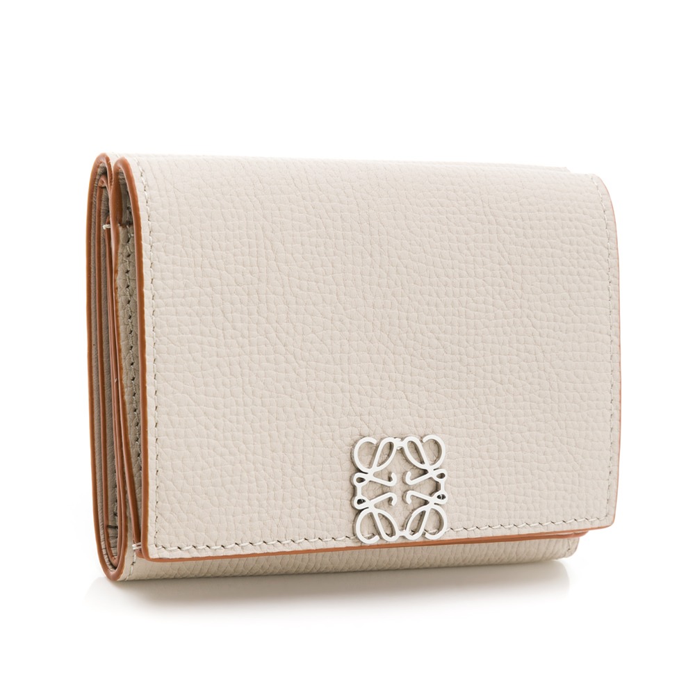 【LOEWE 羅威】 LOEWE 銀翻釦三折短夾 (淺棕色)   __DVSHOP 保證正貨 台灣現貨不用等-細節圖2