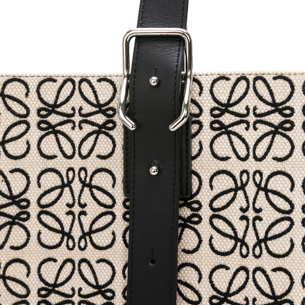 【LOEWE 羅威】 LOEWE ANAGRAM帆布牛皮 方形手提包 (黑白)  __DVSHOP保證正貨台灣現貨不用等-細節圖5