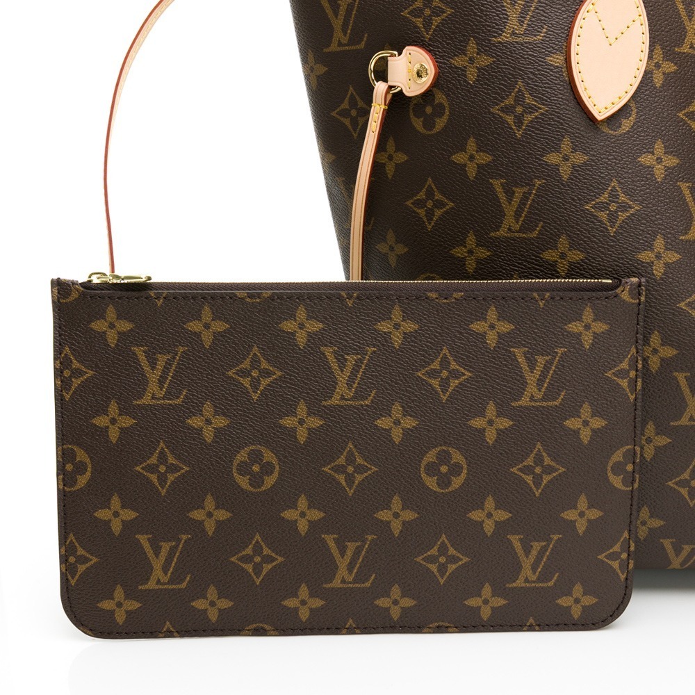 【LOUIS VUITTON 路易威登】 LV  經典老花 Neverfull MM子母包 (中-Monogram)-細節圖6