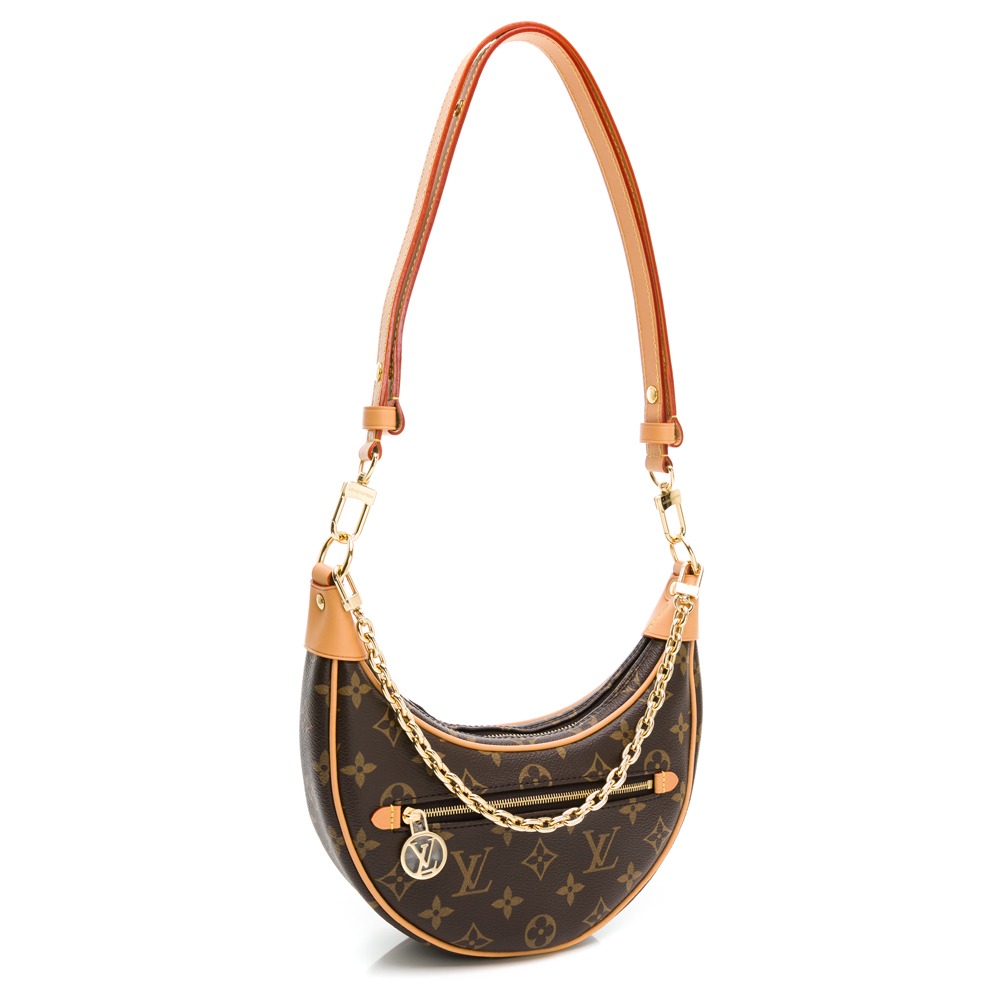 【LOUIS VUITTON 路易威登】 LV 鍊帶彎月側背包 (棕色)  __DVSHOP 保證正貨 台灣現貨不用等-細節圖2