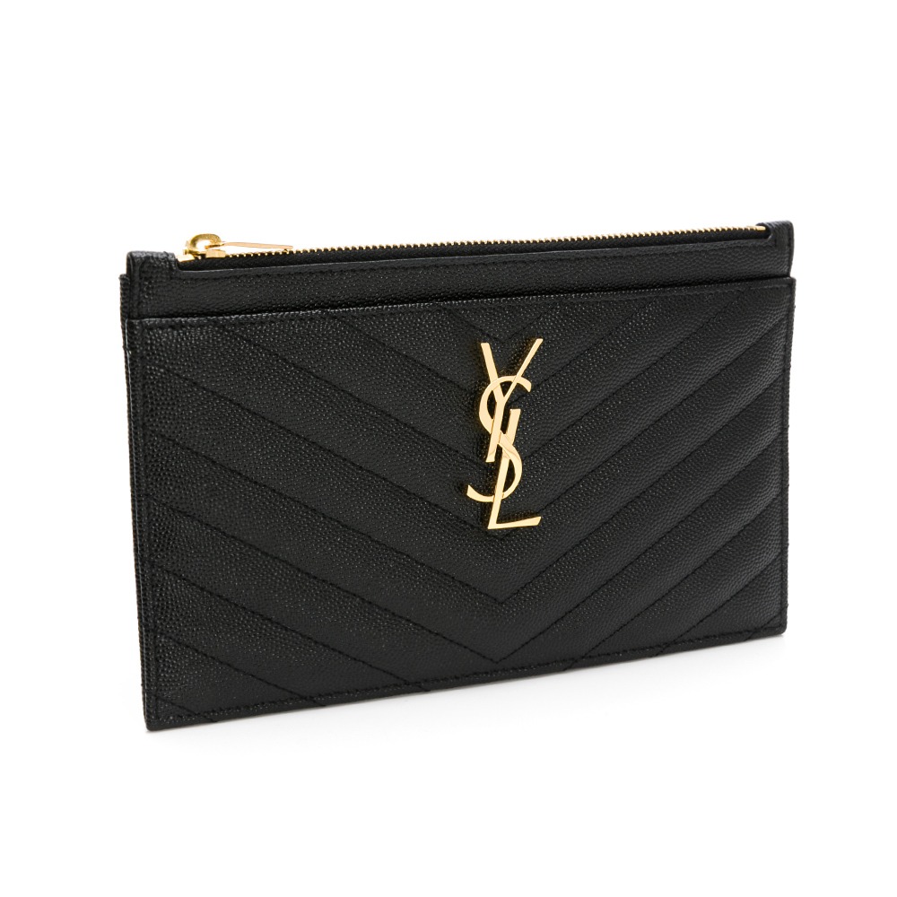 【YSL 聖羅蘭】 YSL 手拿扁長夾 (黑金)  __DVSHOP 保證正貨 台灣現貨不用等-細節圖2