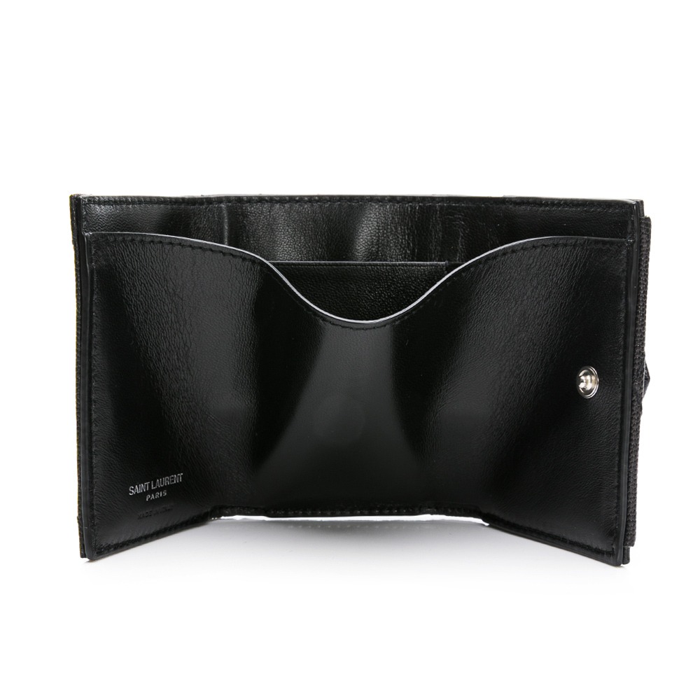 【YSL 聖羅蘭】 YSL 迷你信封三折短夾 (黑銀)  __DVSHOP 保證正貨 台灣現貨不用等-細節圖5