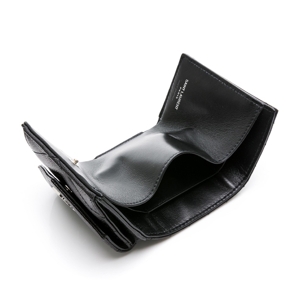 【YSL 聖羅蘭】 YSL 迷你信封三折短夾 (黑銀)  __DVSHOP 保證正貨 台灣現貨不用等-細節圖6