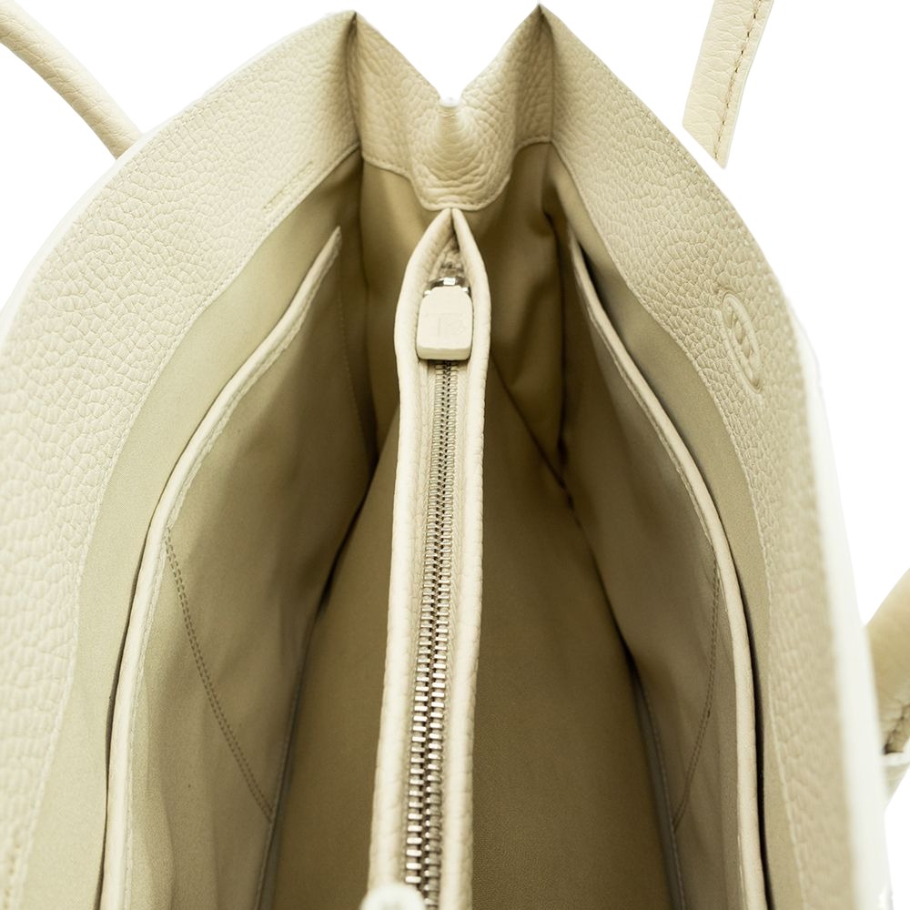 【TODS】 TODS 經典品牌LOGO小牛皮肩背/手提托特包 (乳白)  __DVSHOP 保證正貨 台灣現貨不用等-細節圖5