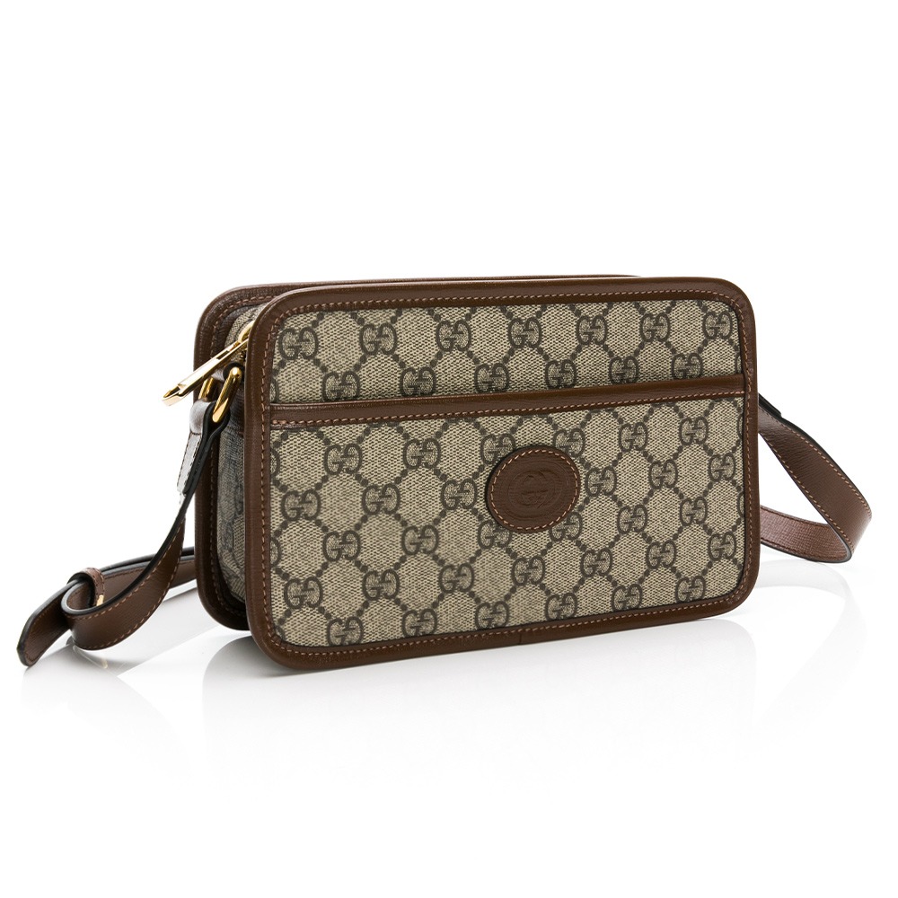 【GUCCI 古馳】 GUCCI 老花咖邊斜背方包  __DVSHOP 保證正貨 台灣現貨不用等-細節圖2
