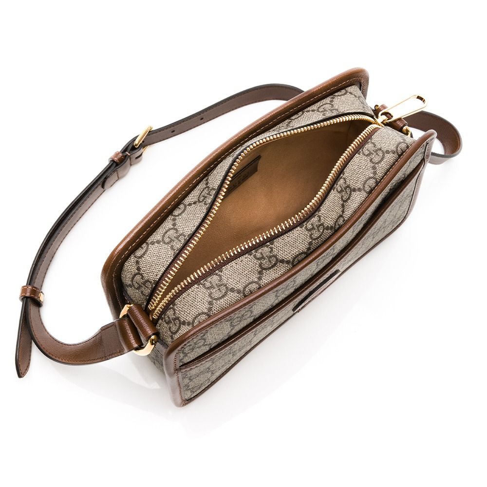 【GUCCI 古馳】 GUCCI 老花咖邊斜背方包  __DVSHOP 保證正貨 台灣現貨不用等-細節圖4
