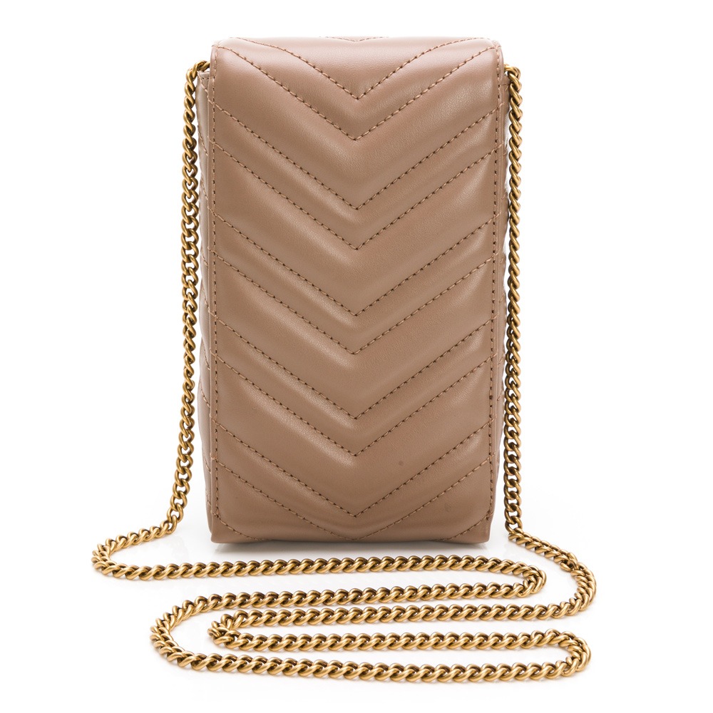 【GUCCI 古馳】 GUCCI 馬夢皮革手機包 (裸粉)  __DVSHOP 保證正貨 台灣現貨不用等-細節圖3