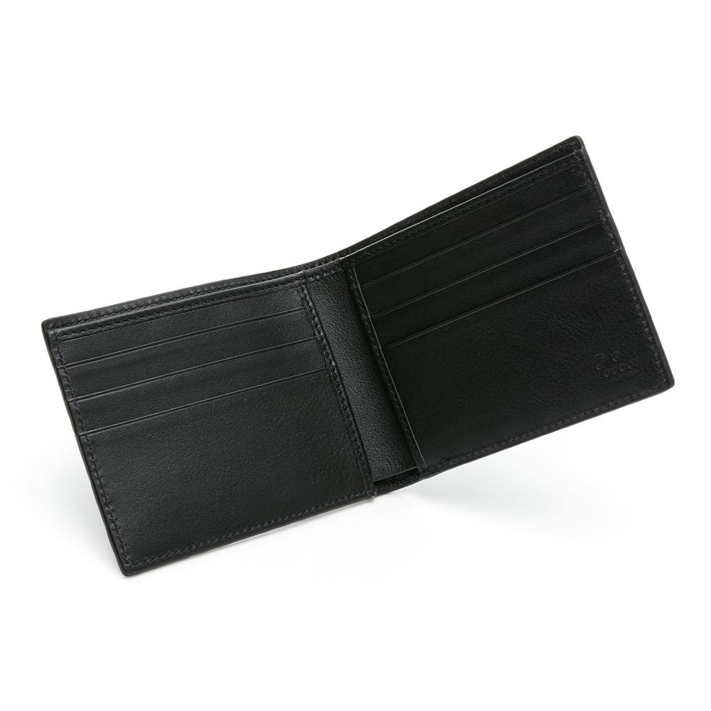 【GUCCI 古馳】 GUCCI 對開短夾 黑壓紋 無LOGO  __DVSHOP 保證正貨 台灣現貨不用等-細節圖3