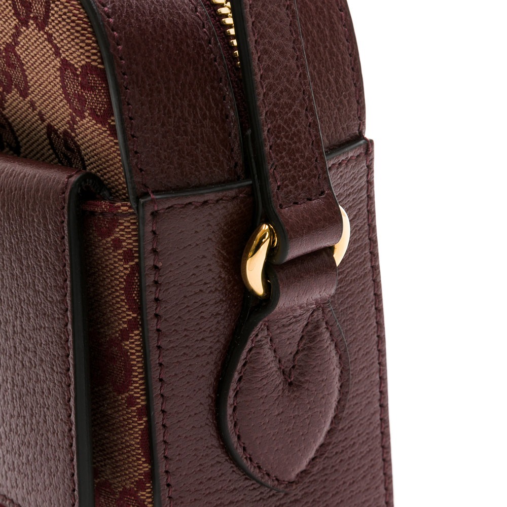 【GUCCI 古馳】 GUCCI Horsebit 1955系列小號肩背包 (紅老花)  __DVSHOP 保證正貨-細節圖6