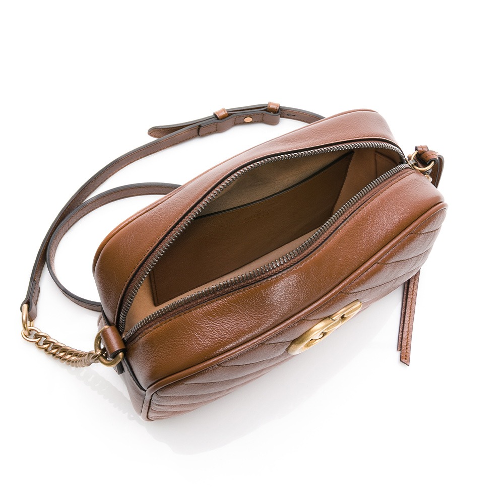 【GUCCI 古馳】 GUCCI MARMONT 斜紋相機包 [咖]  __DVSHOP 保證正貨 台灣現貨不用等-細節圖4