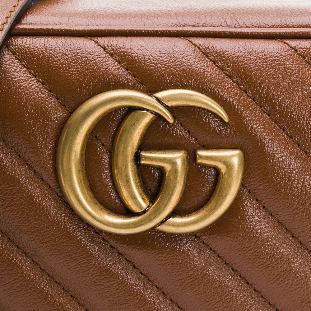 【GUCCI 古馳】 GUCCI MARMONT 斜紋相機包 [咖]  __DVSHOP 保證正貨 台灣現貨不用等-細節圖5