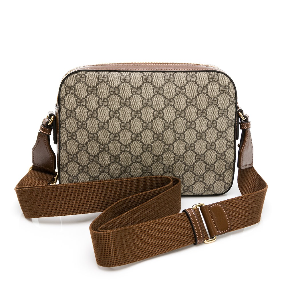 【GUCCI 古馳】 GUCCI Retro 老花前波浪夾層 斜背方包 棕  __DVSHOP 保證正貨 台灣現貨不用等-細節圖3