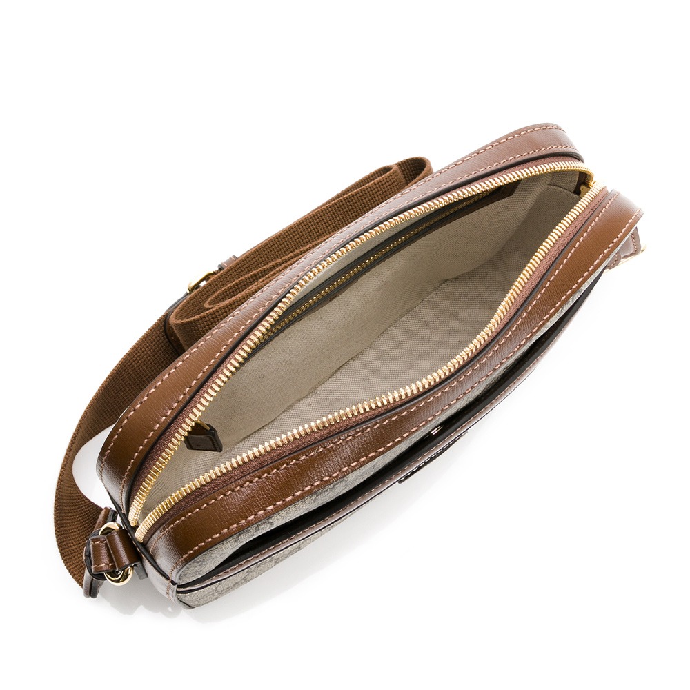 【GUCCI 古馳】 GUCCI Retro 老花前波浪夾層 斜背方包 棕  __DVSHOP 保證正貨 台灣現貨不用等-細節圖4