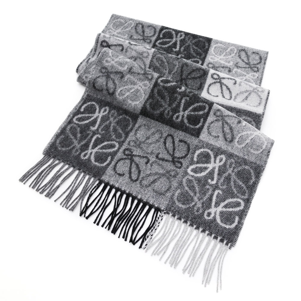 【LOEWE 羅威】 LOEWE 方格LOGO圍巾   __DVSHOP 保證正貨 台灣現貨不用等-細節圖5