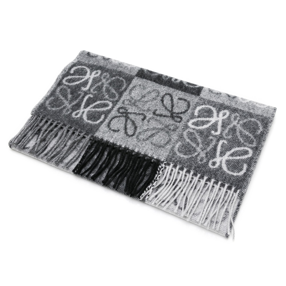 【LOEWE 羅威】 LOEWE 方格LOGO圍巾   __DVSHOP 保證正貨 台灣現貨不用等-細節圖6