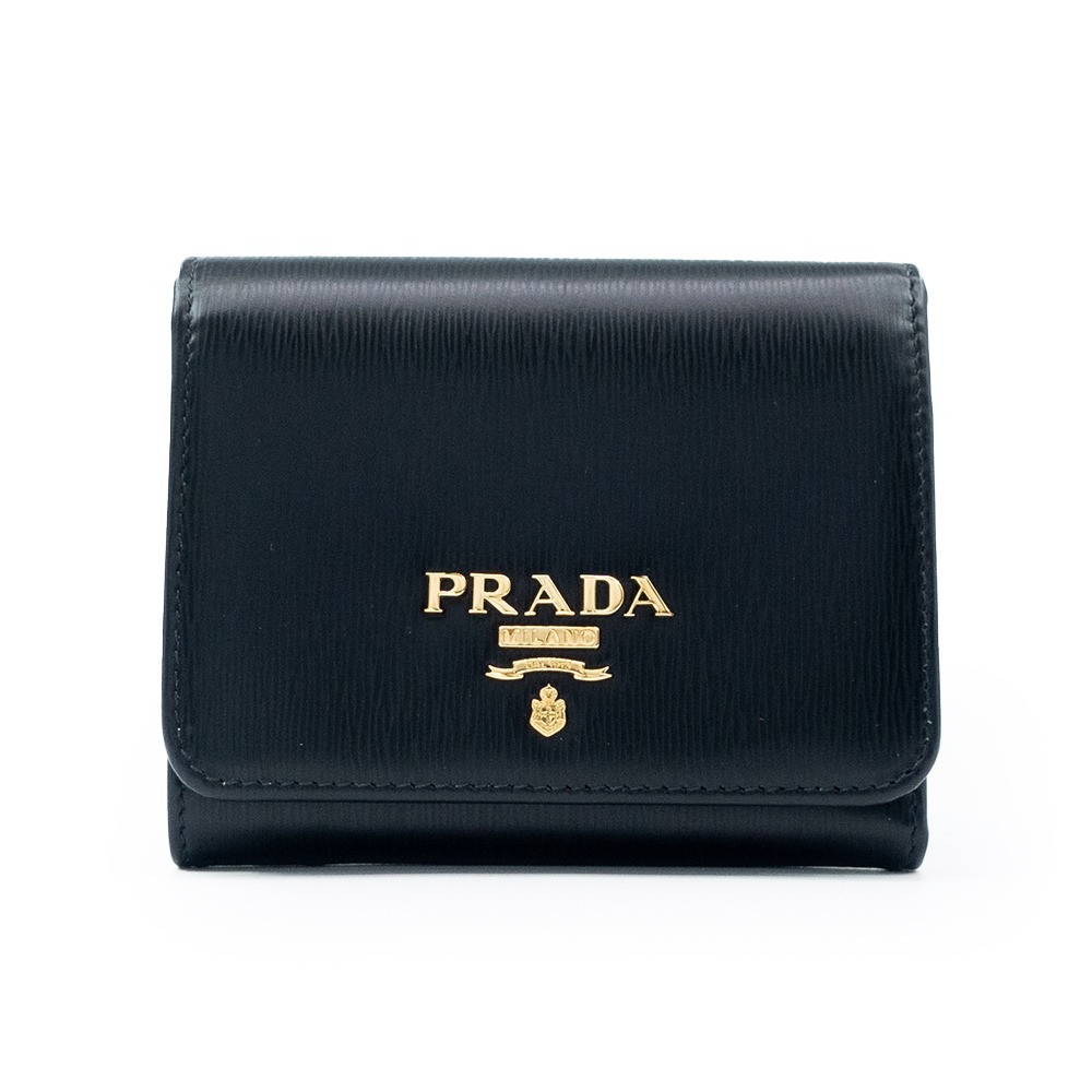 【PRADA 普拉達】 PRADA 扣式三折短夾  __DVSHOP 保證正貨 台灣現貨不用等-細節圖2