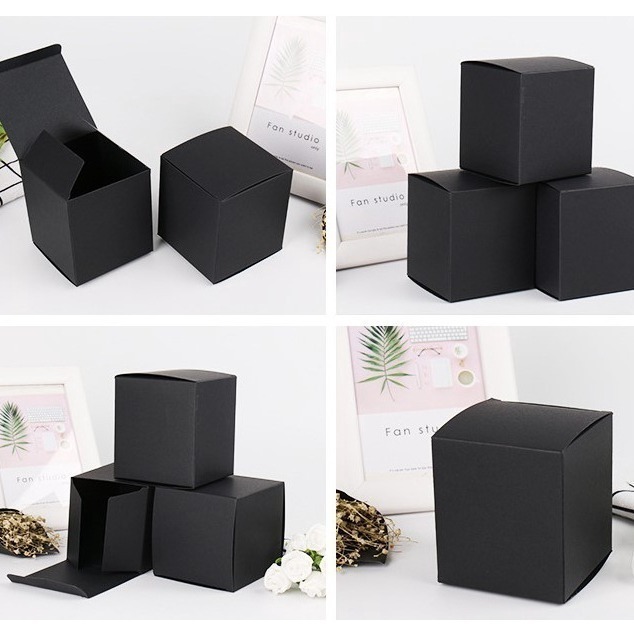 黑卡紙盒 素面包裝盒 無印紙盒 材料 配件紙盒 化妝品紙盒 禮物盒 翻蓋盒 飾品盒 寄件紙盒【現貨】-細節圖3