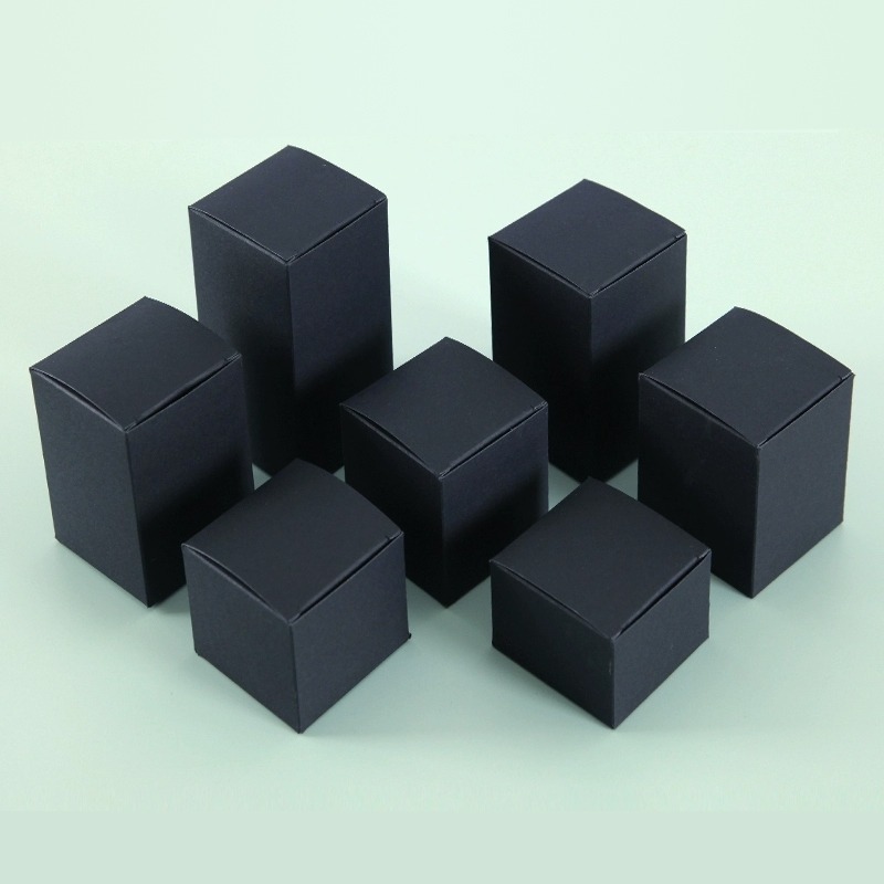 黑卡紙盒 素面包裝盒 無印紙盒 材料 配件紙盒 化妝品紙盒 禮物盒 翻蓋盒 飾品盒 寄件紙盒【現貨】-細節圖5