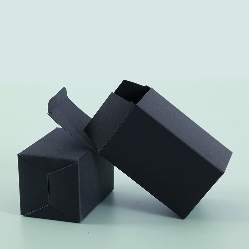 黑卡紙盒 素面包裝盒 無印紙盒 材料 配件紙盒 化妝品紙盒 禮物盒 翻蓋盒 飾品盒 寄件紙盒【現貨】-細節圖6