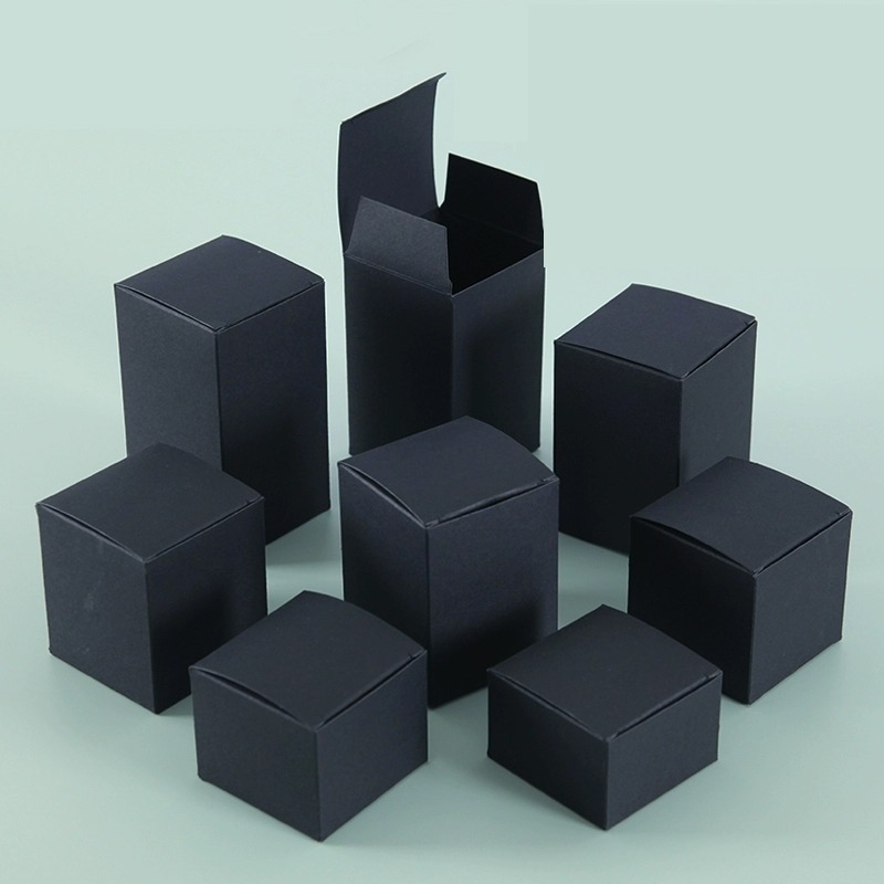 黑卡紙盒 素面包裝盒 無印紙盒 材料 配件紙盒 化妝品紙盒 禮物盒 翻蓋盒 飾品盒 寄件紙盒【現貨】-細節圖7