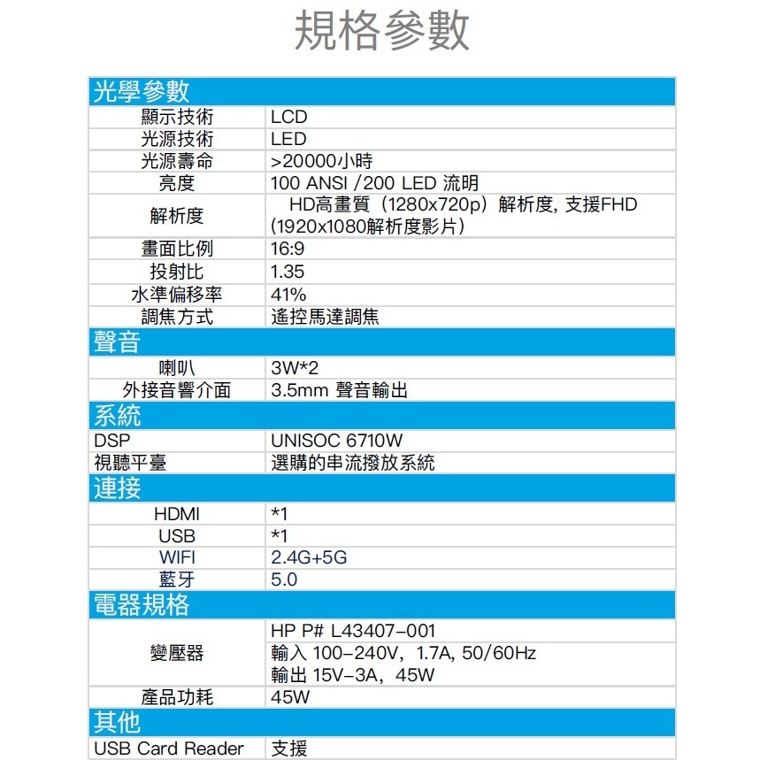 【HP】CC180W可攜式投影機-細節圖10