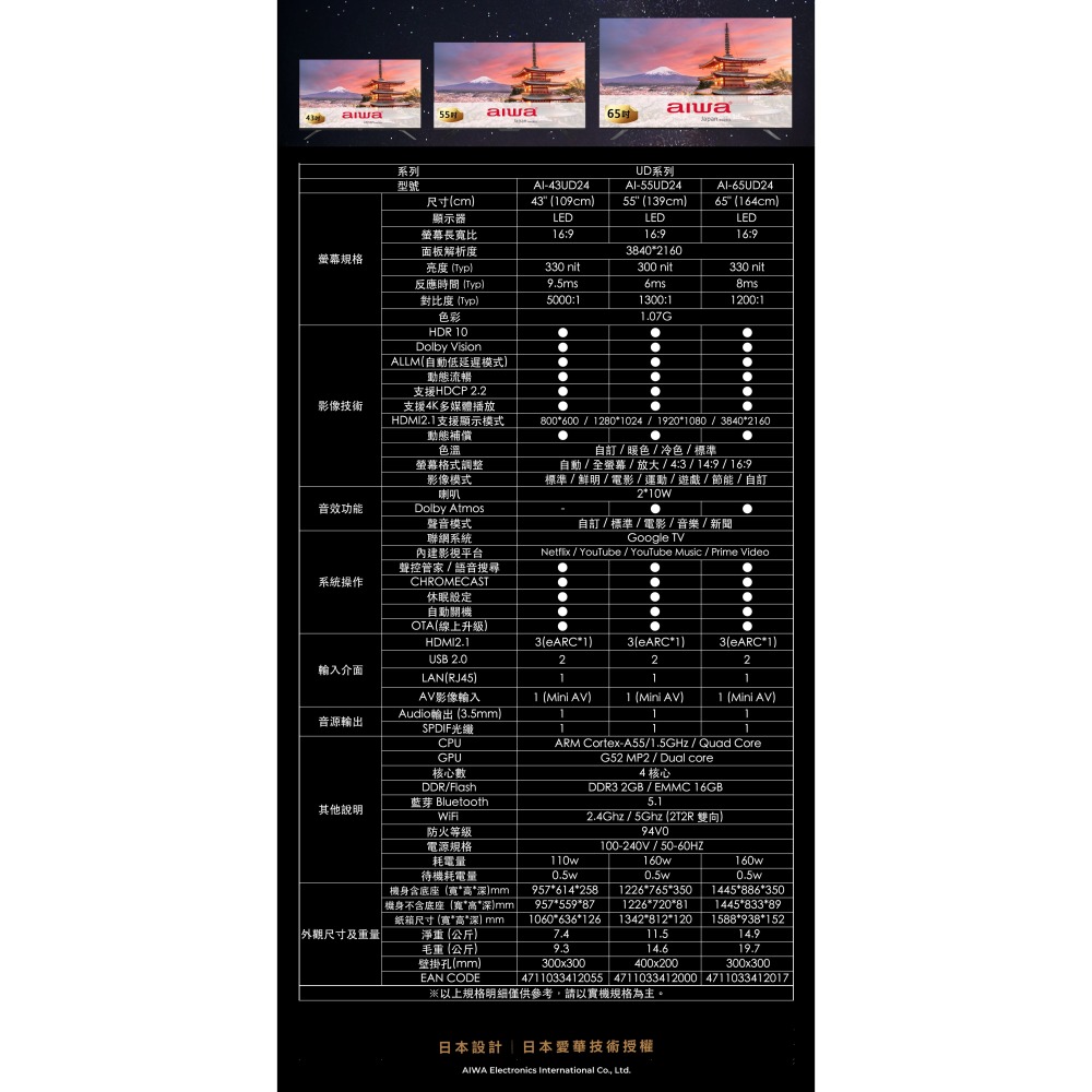 【AIWA】愛華 43吋 4K LED AI-43UD24 智慧型顯示器-細節圖6