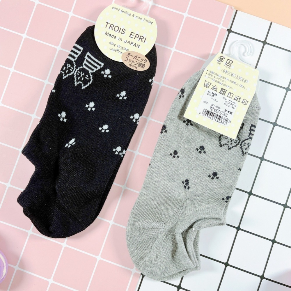 【現貨】Trois Epri 線貓夥伴襪 日本女襪 日系女襪 貓紋襪 造型襪 腳踝襪 船型襪 少女襪 女襪 短襪 襪子-細節圖2