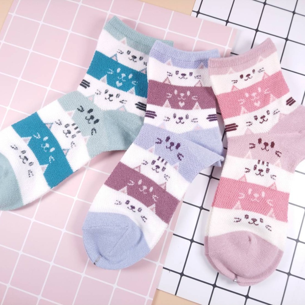 【現貨】Trois Epri 貓咪笑臉襪 日本女襪 日系女襪 貓紋襪 造型襪 短筒襪 少女襪 女襪 襪子-細節圖6